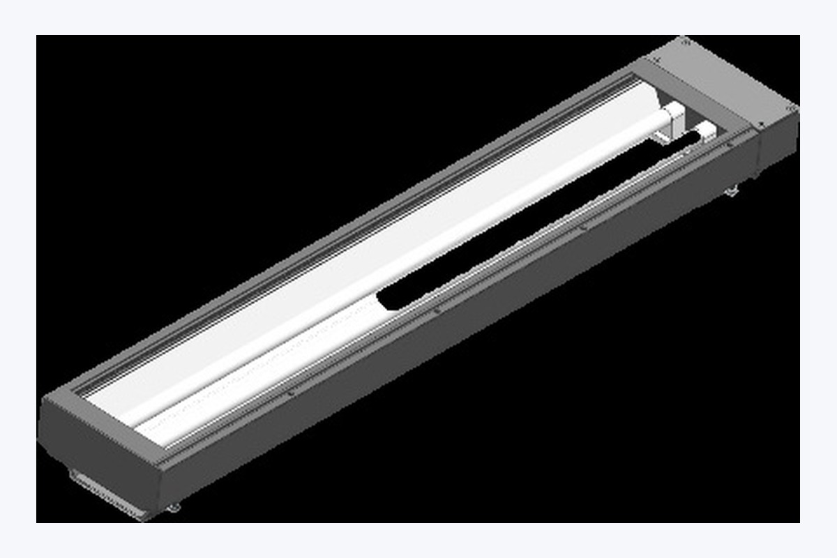 Series 4098 two-lamp T-8 LED tube downlight — sealed extruded-aluminum housing with cast polycarbonate lens